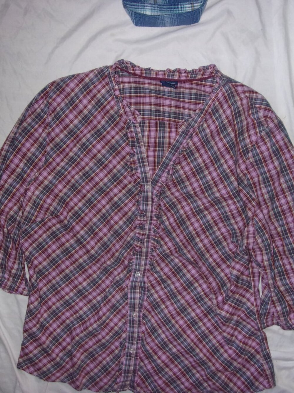 size xxl womens plaid shirt pink 2 x button 2x blouse gorpcore